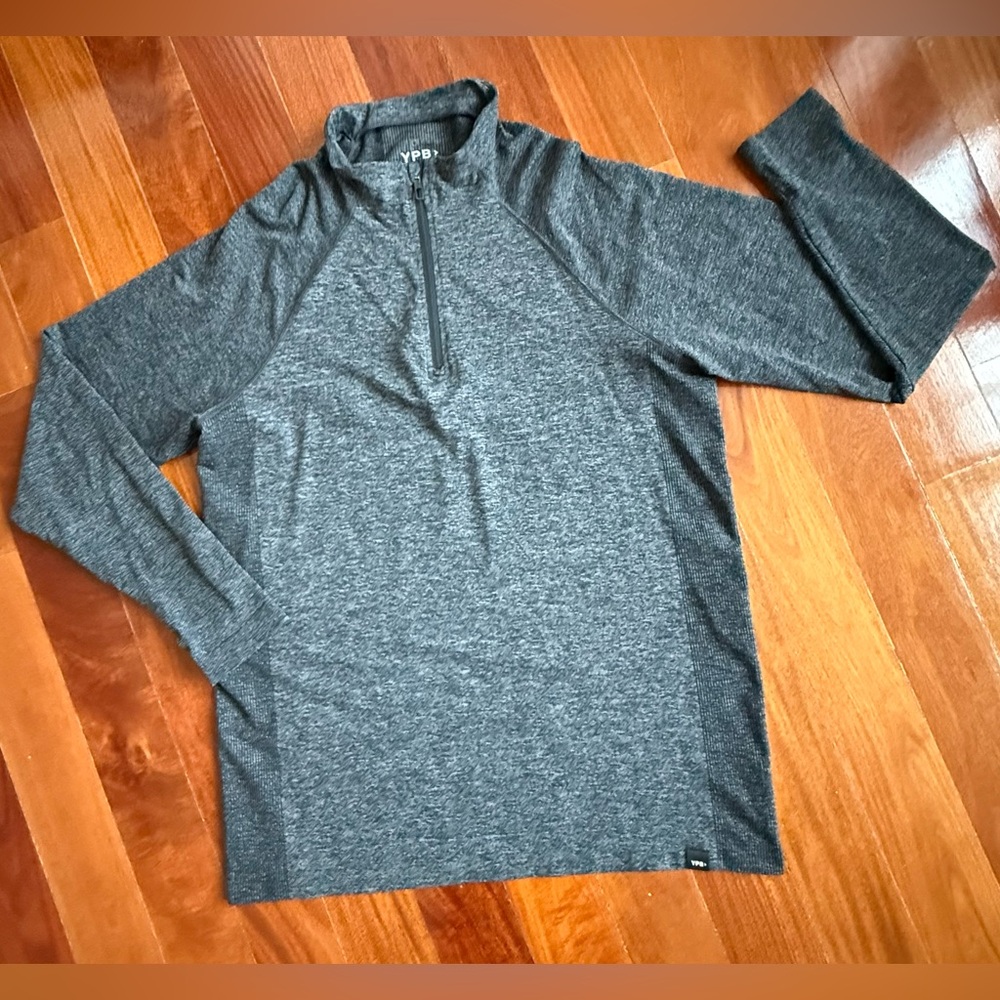 Abercrombie & Fitch YPB infinityKNIT Quarter-Zip Onyx Athletic Sweater Size M
